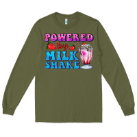 Army Green powered by milkshake Long Sleeve Tee - AdoDesignShop