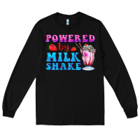 Black powered by milkshake Long Sleeve Tee - AdoDesignShop