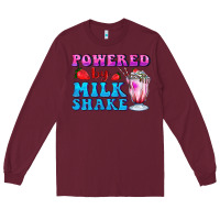 Burgundy powered by milkshake Long Sleeve Tee - AdoDesignShop