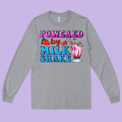 Powered By Milkshake Long Sleeve Tee Designed By Adodesignshop