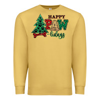 Antique Gold happy pawlidays christmas pets Premium Sweatshirt - MaliasSmallBusiness