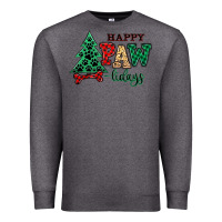 Charcoal Heather happy pawlidays christmas pets Premium Sweatshirt - MaliasSmallBusiness