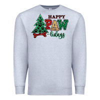 Heather Grey happy pawlidays christmas pets Premium Sweatshirt - MaliasSmallBusiness