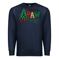 Navy happy pawlidays christmas pets Premium Sweatshirt - MaliasSmallBusiness