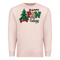 Pale Pink happy pawlidays christmas pets Premium Sweatshirt - MaliasSmallBusiness