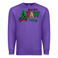 Purple happy pawlidays christmas pets Premium Sweatshirt - MaliasSmallBusiness