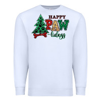 White happy pawlidays christmas pets Premium Sweatshirt - MaliasSmallBusiness