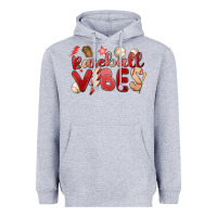 Heather Grey baseball vibes Heavyweight Hoodie - MaliasSmallBusiness