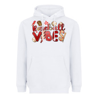 White baseball vibes Heavyweight Hoodie - MaliasSmallBusiness