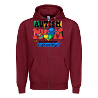 Burgundy autism mom like a normal mom Zipper Hoodie - MaliasSmallBusiness
