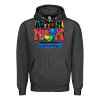 Charcoal Heather autism mom like a normal mom Zipper Hoodie - MaliasSmallBusiness