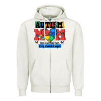 Oatmeal Heather autism mom like a normal mom Zipper Hoodie - MaliasSmallBusiness