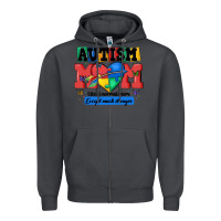 Smoke autism mom like a normal mom Zipper Hoodie - MaliasSmallBusiness