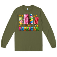 Army Green popsicle with stars Long Sleeve Tee - AdoDesignShop
