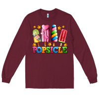 Burgundy popsicle with stars Long Sleeve Tee - AdoDesignShop