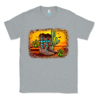 Heather Grey cross sunset backgraund Classic Tee - JahusDesignShop