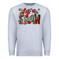 Heather Grey let it snow Premium Sweatshirt - MaliasSmallBusiness