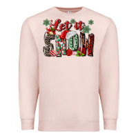 Pale Pink let it snow Premium Sweatshirt - MaliasSmallBusiness