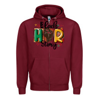 Burgundy black story Zipper Hoodie - MaliasSmallBusiness