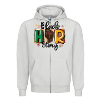 Dove Grey black story Zipper Hoodie - MaliasSmallBusiness