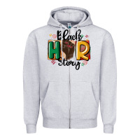 Heather Grey black story Zipper Hoodie - MaliasSmallBusiness