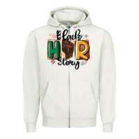 Oatmeal Heather black story Zipper Hoodie - MaliasSmallBusiness