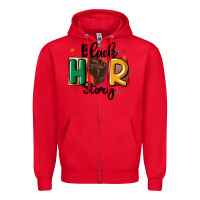 Red black story Zipper Hoodie - MaliasSmallBusiness