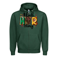 Sports Green black story Zipper Hoodie - MaliasSmallBusiness