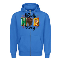 True Royal black story Zipper Hoodie - MaliasSmallBusiness