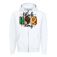 White black story Zipper Hoodie - MaliasSmallBusiness