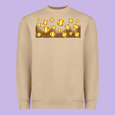Leopard Softball 16oz Libbey Glass Heavyweight Sweatshirt Designed By Hra Design Shop