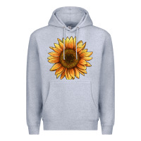 Heather Grey sunflower Premium Hoodie - BarkalooDesign