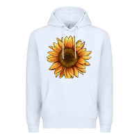 White sunflower Premium Hoodie - BarkalooDesign