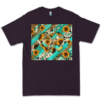 Plum leopard sunflower hearts Premium Tee - RanaPortraitStore
