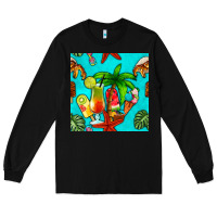 Black summer drinks and ice cream Long Sleeve Tee - BundleAndBundleShop