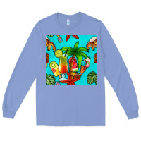 Colony Blue summer drinks and ice cream Long Sleeve Tee - BundleAndBundleShop