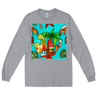 Heather Grey summer drinks and ice cream Long Sleeve Tee - BundleAndBundleShop