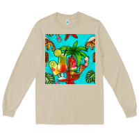 Mushroom summer drinks and ice cream Long Sleeve Tee - BundleAndBundleShop