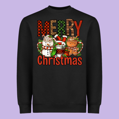 Merry Christmas Coffee Cups Heavyweight Sweatshirt Designed By Fadigitalartstudio
