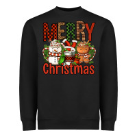 Black Merry Christmas Coffee Cups Heavyweight Sweatshirt - FaDigitalArtStudio