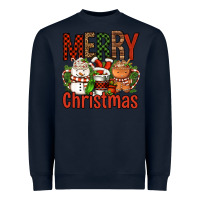 Navy Merry Christmas Coffee Cups Heavyweight Sweatshirt - FaDigitalArtStudio