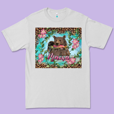 Mama Bear Haunting Fish Floral Premium Tee Designed By Ranaportraitstore