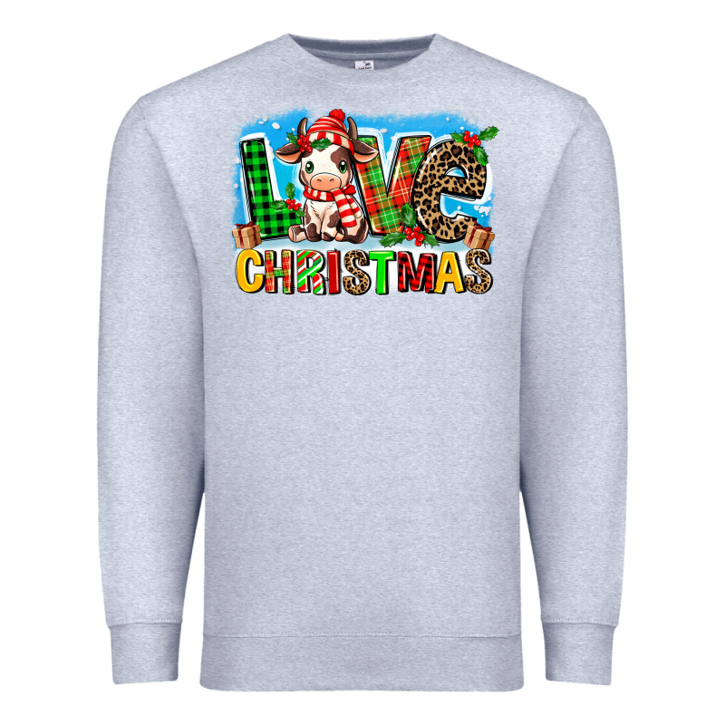 Love Christmas Cow Premium Sweatshirt by MaliasSmallBusiness | Teevron
