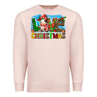 Pale Pink love christmas cow Premium Sweatshirt - MaliasSmallBusiness