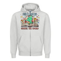 Dove Grey book lover Zipper Hoodie - MaliasSmallBusiness