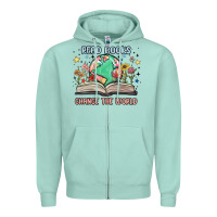 Seafoam book lover Zipper Hoodie - MaliasSmallBusiness