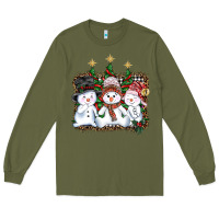 Army Green christmas snowman Long Sleeve Tee - AdoDesignShop