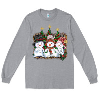 Heather Grey christmas snowman Long Sleeve Tee - AdoDesignShop