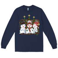 Navy christmas snowman Long Sleeve Tee - AdoDesignShop