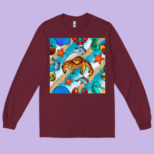 Sea Animals Long Sleeve Tee Designed By Bundleandbundleshop